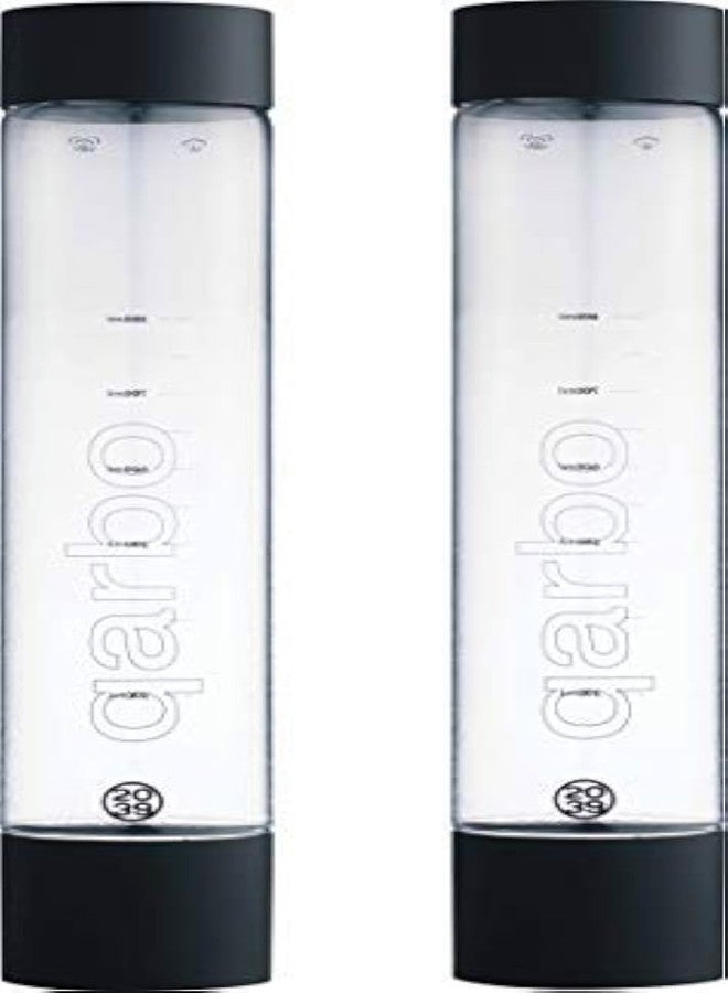 Twenty39 qarbo CLASSIC 1L Water Bottles for Sparkling Water Maker and Fruit Infuser - Set of 2 (Matte Black) - Image 1
